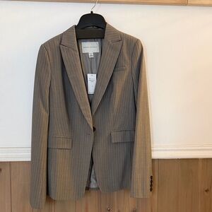 Banana Republic Tan Pinstripe Blazer size 4 new